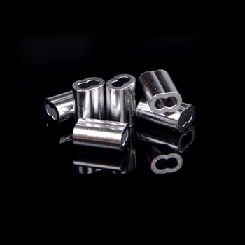 50 Buc 8 Forma Carcasa De Aluminiu Cabluri De Etanșare Cu Legături De Cablu Sertizare Maneca Clip Clemă De Cablu Din Sârmă De Oțel
