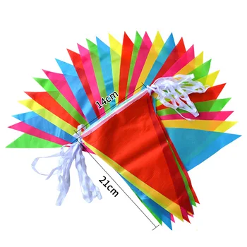 50m 100 de Steaguri Multicolore Triunghi Steaguri Drapele Banner Fanion a Festivalului în aer liber, Decoratiuni Ghirlanda Petrecere de Vacanță