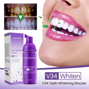 50ml Pasta de dinti Mousse V34 de Curățare Dinți, Pasta de dinti Albire Dinti Galbeni Eliminarea Dinte Petele Orală Curățare Igienă 2024