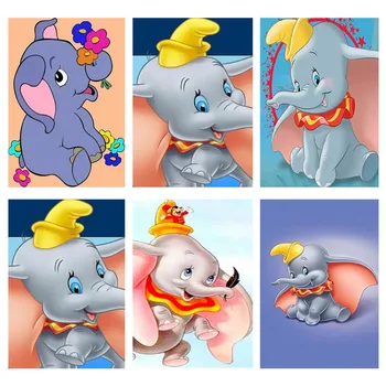5D Disney Diamant Pictura Dumbo Elefantul de Desene animate de Animale Cusatura Cruce Burghiu Plin de Diamant Broderie Mozaic Decor Acasă