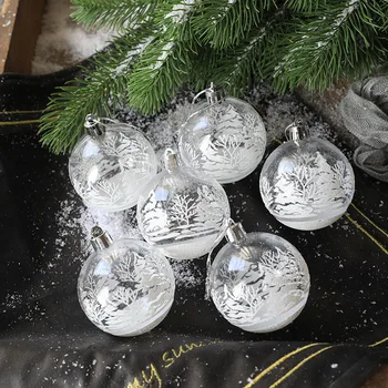 6pcs 6cm Transparent de Crăciun, Bile de Crăciun Agățat Ornamente Clar Fleac Mingea Xmas Party, Decoratiuni de Anul Nou Cadou de Crăciun Noel