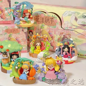 8-10 cm Disney Princess Ceașcă de Ceai Dragă Floare Leagăn Serie Orb Cutie Drăguț Anime Kawaii Cifre de Crăciun Jucărie pentru Copii Cadouri