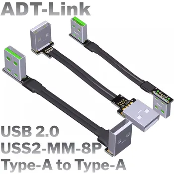 ADT-LINK USB2.0 Ultra-Subțire Subțire Scurt Cablu Plat de Tip Un mascul la Mascul Cot 90 Aeriene FPV 5A Curent Mare sursă de Alimentare Cablu de Date