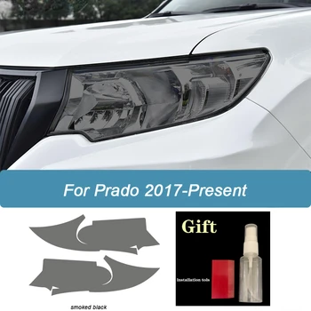 Afumat negru transparent TPU Masina Faruri Folie de Protecție autocolant Pentru Toyota Land Cruiser Prado 150 2017-Pe accesorii decorative