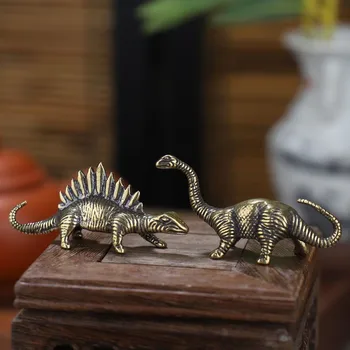 Alamă Jurassic Dinozaur Mic Statuie Desktop Office Ornamente Ceai Animale De Companie Meserii Figurine De Animale Miniaturi Jucarie Pentru Copii