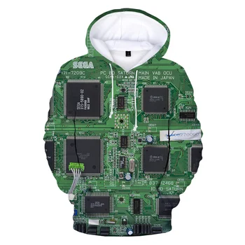 Amuzant Circuit Grpahic Hoodies pentru Bărbați Îmbrăcăminte 3D Cip Electronic CPU Imprimat cu Gluga Pulovere Copii Hanorac Swaetshirt Topuri