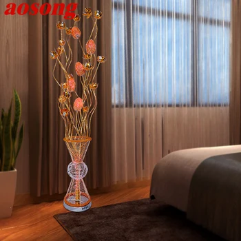 AOSONG Moderne Lampa de Podea Arta la Modă sufragerie Dormitor Hotel Inginerie Sârmă de Aluminiu cu LED-uri Decorative în Picioare Ușoare