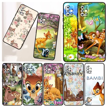 Bambi Desene animate Disney Caz de Telefon Pentru Samsung A73 A72 A71 A53 A51 A52 A42 A33 A32 A23 A22 A21S A13 A12 A03 5G Capac Negru