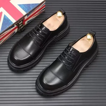 barbati casual de birou de afaceri formale rochie pantofi dantela-up pantofi derby black tide platforma adidasi original încălțăminte din piele zapato