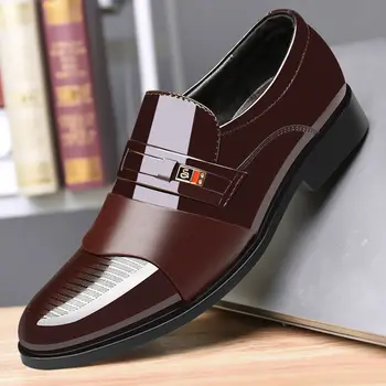 Barbati din Piele Pantofi Oxfords de Afaceri Mens Pantofi Rochie Stil Britanic Negru Basic Mens Plat Pantofi Rochie