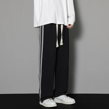Barbati Pantaloni Drepte Versiunea coreeană Originale în Vrac Pantaloni Casual Hip-Hop Streetwear Largi Picior Glisarea Pantaloni Oameni Mari Dimensiuni