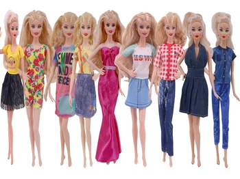 Barbie Papusa Haine 1Set Noua Moda T-Shirt/Geaca + Pantaloni Potrivite Pentru 11.8 inch Papusa Haine Casual Gratuit Fată de Pantofi Cadou