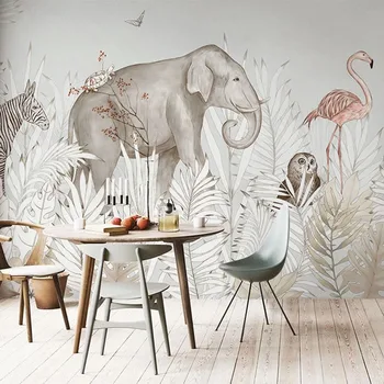 beibehang Planta animal elefant Murală Arta Abstractă Modernă rola Tapet Fresca Camera de zi Dormitor foto Hârtie de Perete decor acasă