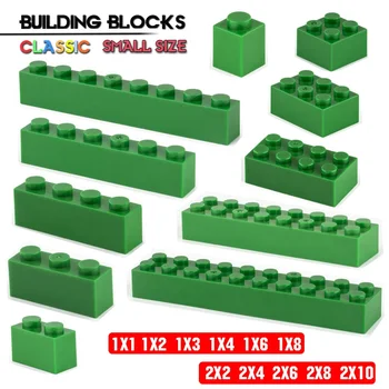 Bloc 1X3 1X4, 2X2, 2X4 2X8 gaura Verde cărămidă de bază accesorii educație creativitatea compatibil marca bloc jucarii