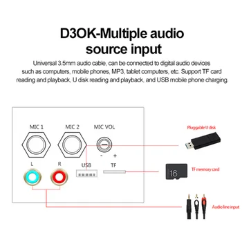 Bluetooth Bord Amplificator HiFi Amplificator de Bas Subwoofer Audio Karaoke Amplificator de Bord Difuzor Placa de baza(Plug SUA)