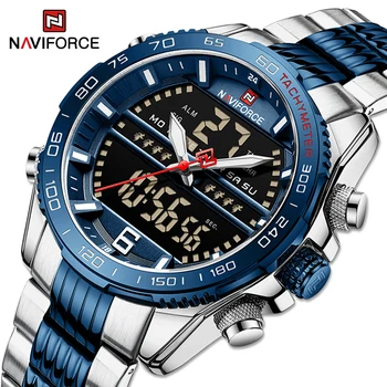 Brand de lux NAVIFORCE Digital Ceas Sport Pentru Bărbați din Oțel rezistent la apă, Cronograf Ceas de Moda Luminoase Cuarț Încheietura ceasuri de Om