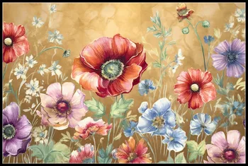 Broderie Numărat cruciulițe Kituri de lucru Manual - Meserii 14 ct DMC Culoare DIY Arta Handmade, Decor - flori Sălbatice Medley