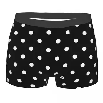 Buline albe Pe Fond Negru Om Boxeri Extrem de Respirabil Lenjerie de Calitate Superioară de Imprimare pantaloni Scurți Cadouri