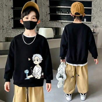 Băieți Pulover Primăvara Și Toamna Stil Nou de Dimensiuni Mid pentru Copii de Toamna Top Baieti Toamna Jos Tricoul la Modă Și la Modă