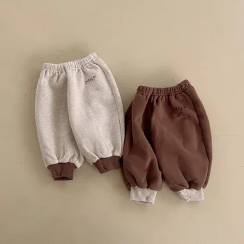 Băieți și Fete Fleece Căptușit Pantaloni Îngroșat pentru Copii Ține de Cald Nouă Pantaloni Casual Toamna și Iarna, pantaloni de Trening