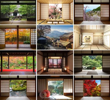 Camera De Zi În Stil Japonez Fondul Fereastra Casei Interior, Portret, Fotografie De Fundal Pentru Studio Foto, Decor, Recuzită Photozone