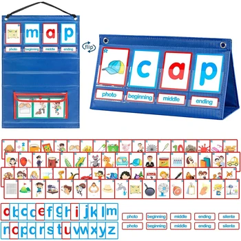Carduri Flash pentru Copii de Învățământ CVC Constructor Cuvânt Grădiniță Buzunar Graficul Cuvinte CVC Jocuri Fonetica Rechizite Școlare
