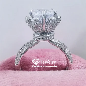 CC Bijuterii de Nunta Inel pentru Femei de Culoare Argintie Creat Diamant Accesorii de Mireasa Petrecerea de Logodnă Anel CC1683