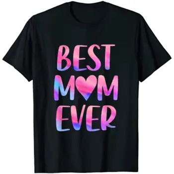 Cel mai bun Vreodată Mama de Ziua Mamei Tricou Violet Cuvinte Supradimensionat Tricou de Bumbac de zi cu Zi Patru Sezoane Teuri pentru Femei, Bărbați, Tineri