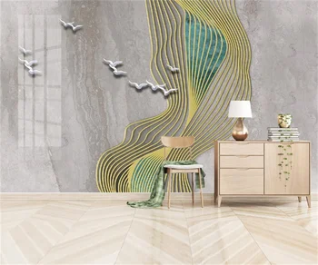 Chineză stil nou creative rezumat peisaj tridimensional linie tapet de fundal de decor mobilier personalizat murală