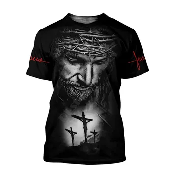 Christian Isus 3d Peste Tot Imprimate t-shirt Harajuku Streetwear Vara tricouri Barbati Pentru Femei Maneci Scurte 04