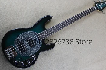 Clasic Verde Electric Chitara Bass Cu 4 Corzi Ray Bass Gri Perla Garda Activă Baterie Chrome Hardware Fabrica Personalizat
