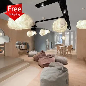Cloud Pandantiv de Iluminat pentru Magazin Restaurant de Afaceri Agățat Lampă de Plafon Moderne de Bumbac Candelabru Lumini de Decor Copii Copil
