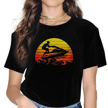 Cool Jet Ski Tricou Retro Vintage Amuzant Jetski T-Shirt pentru Femei Crewneck T-Shirt Apă Iubitor de Sport Maneca Scurta