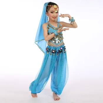 Copii Belly Dance Costum Carnaval Egipt Potrivi Centura De Copii India Dans Purta Fete Bollywood Performanță Bellydance Pânză Set