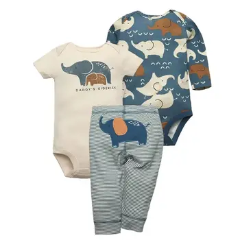 Copil nou-născut Set Haine Băiat Copil Născut Îmbrăcăminte 3PCS Body+Pantaloni de Costum Fată Copilul Costum Copil Pijama din Bumbac Pur Seturi