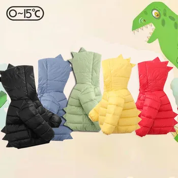 Copilul Îmbrăcăminte exterioară Cald de Toamna Iarna Noi pentru Copii în Jos Jacheta de Bumbac pentru Băieți și Fete de Moda Dinozaur 3D Coat Toddler Haine cu Glugă