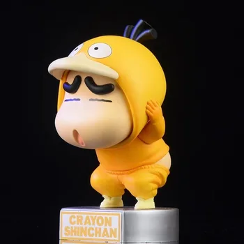 Crayon Shin-chan Figura Anime Nohara Shinnosuke Pentru că Psyduck Kawaii Q Ver Statuie din Pvc Acțiune Figurina de Colectie Model de Jucărie