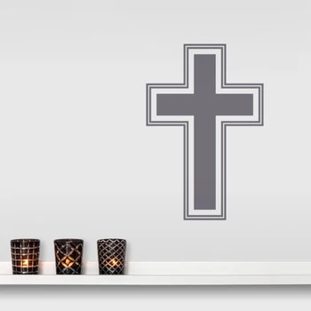 Creștinismul Cruce de Perete de Vinil Autocolant Acasă în Camera de zi de Decorare Hristos Religinal Cultura Decalcomanii de Perete Biserica Vinil Art AZ748