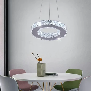 Cristal Pandantiv de Iluminat cu LED-uri Moderne, Candelabre de Cristal Reglabil Haning Tija pentru Insula de Bucatarie Dormitor Living Room sala de Mese