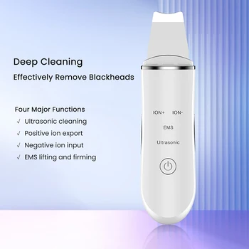 Cu ultrasunete Skin Scrubber EMS Ion Îngrijirea Feței Coș de Demontare Curatare Profunda Facial Demachiant Acnee