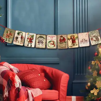 Culori vibrante Crăciun, Decoratiuni de Craciun Reutilizabile Festiv de Crăciun de Interior/exterior de Crăciun Agățat de Perete Decor Mos craciun Elan