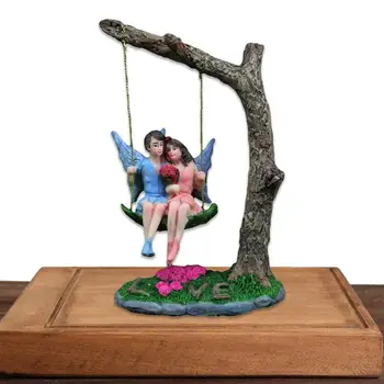 Cuplu de basm Figurine Leagăn lumea Basmelor Figurina de Colectie Zână Grădină Pandantiv Casa Casa Papusa Figurina Statuie Pentru DIY Zână