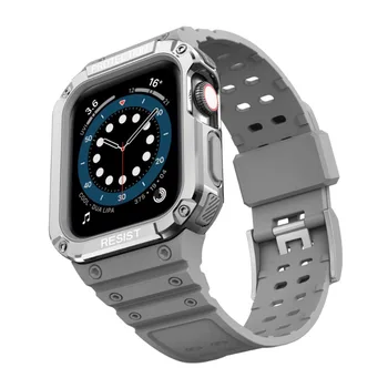 Curea + Caz pentru Apple Watch Series 76 Se 5 4 3 Band 45mm Bara de protecție Caz Accidentat Benzi pentru IWatch Accesorii Seria 7 41mm Buclă