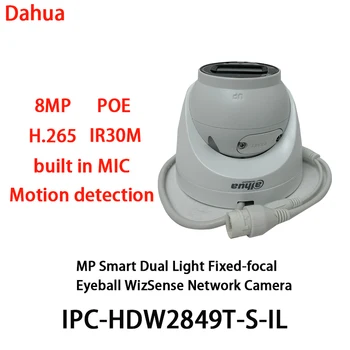 Dahua IPC-HDW2849T-S-IL 8MP 4K POE H. 265 IR30M construit în MICROFON Smart Dual Lumina Fix-focal Ocular WizSense Cameră de Rețea