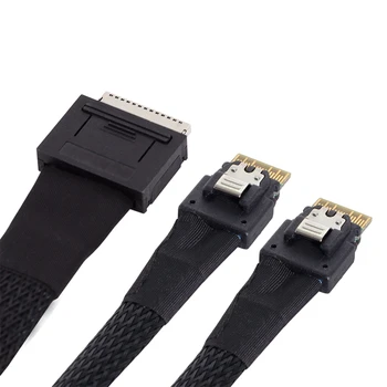 Date Active Cablu 50cm la SFF Dual-8654 Slimline 4x SSD OCuLink PCIe, PCI-Express SFF-8611 8x 8-Lane