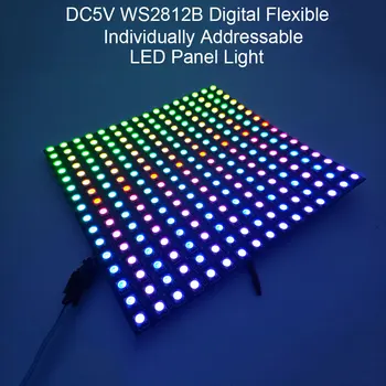 DC5V WS2812B RGB Individual Adresabile LED Panou Lumina WS2812 8x8, 16x16 8x32 Digital Flexibil RGB Modul LED Matrix Ecran