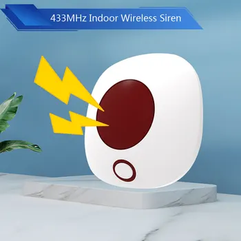 De interior Wireless 433MHz Sirena Independent Hoț Home Securitate Alarmă Sistem Mare de Decibeli 110dB Lumina de Sunet Sirena Stroboscop Difuzor