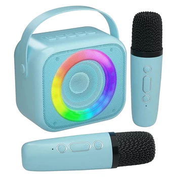 De Vânzare Cu Amănuntul De Karaoke, Mini Bluetooth Portabil Karaoke Boxe Cu 2 Microfoane Wireless Pentru Copii, Adulti, Familie Petrecere Acasă