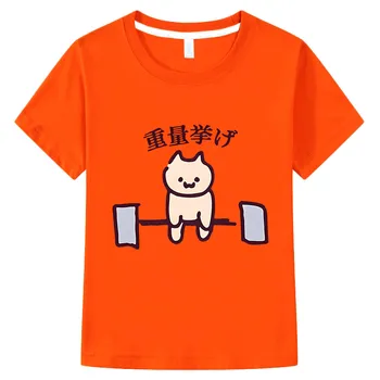 De zi cu zi de O Pisica Imprimate Grafic Anime T-shirt-uri de Desene animate Manga Tricou Kawaii benzi Desenate 100% Bumbac Maneca Scurta Baieti/fete Tee-shirt
