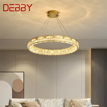 DEBBY Moderne de Cristal Pandantiv Lampă cu Led-uri Rotund Inel Candelabru Nordice Lumina Creatoare de Lux Decor Pentru Camera de zi Dormitor